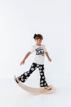 Load image into Gallery viewer, Retro Black + Cream Floral | RIB FLARES (6,7,10 + 12 yrs ONLY left)