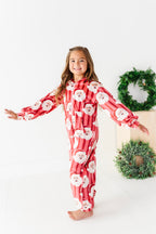 RED Santa Stripes | MINKY One-Piece Zip