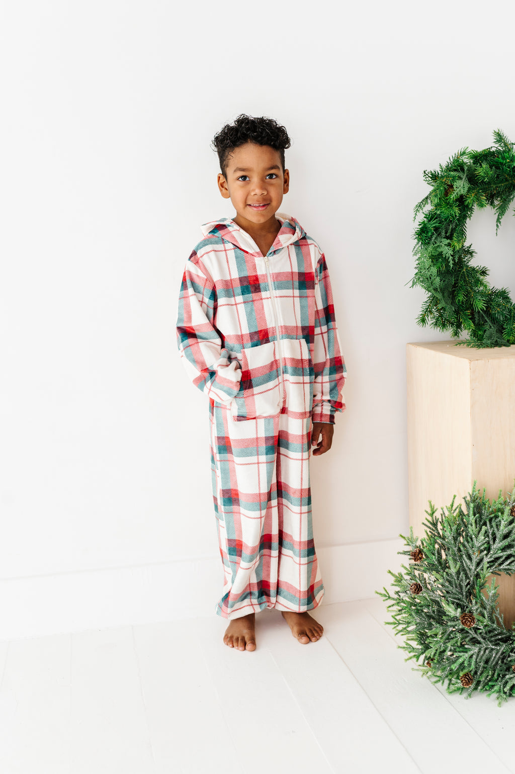 Holiday Plaid | MINKY One-Piece Zip