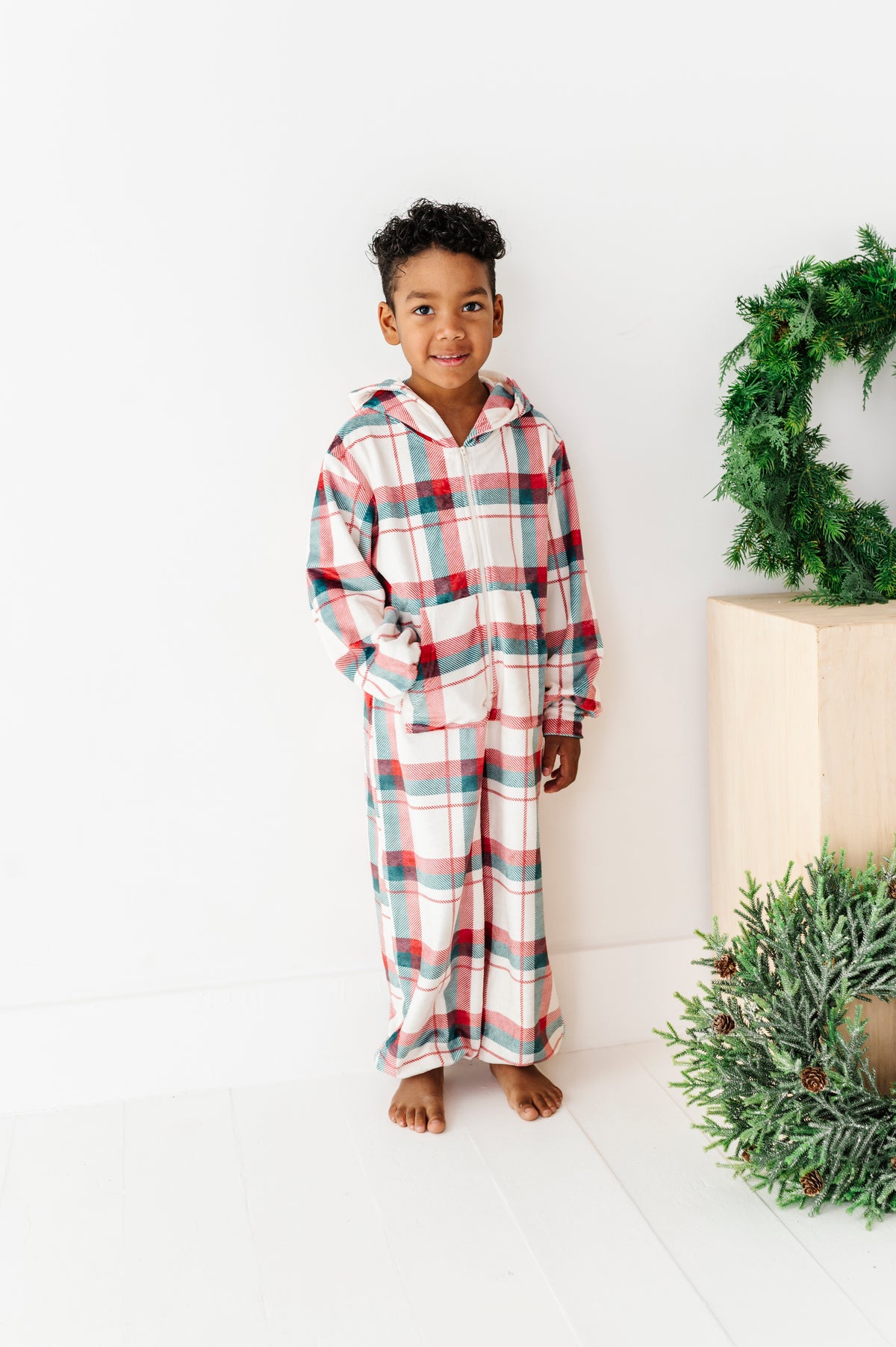 Holiday Plaid | MINKY One-Piece Zip