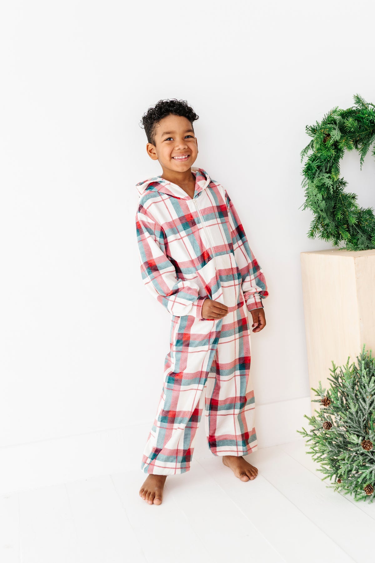 Holiday Plaid | MINKY One-Piece Zip