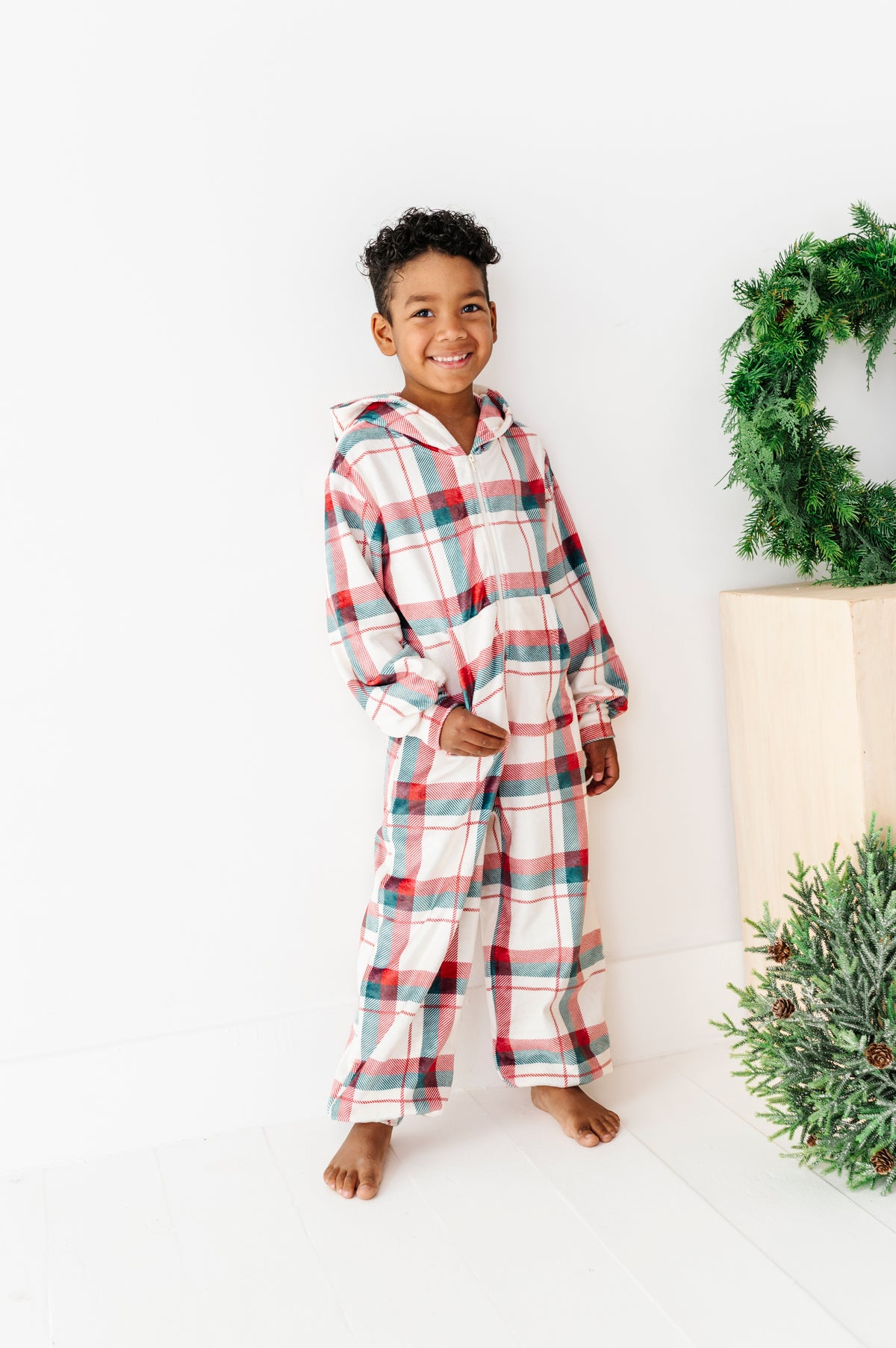 Holiday Plaid | MINKY One-Piece Zip