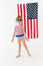 Load image into Gallery viewer, Spangled Stripes | SKIRTED ONE-PIECE