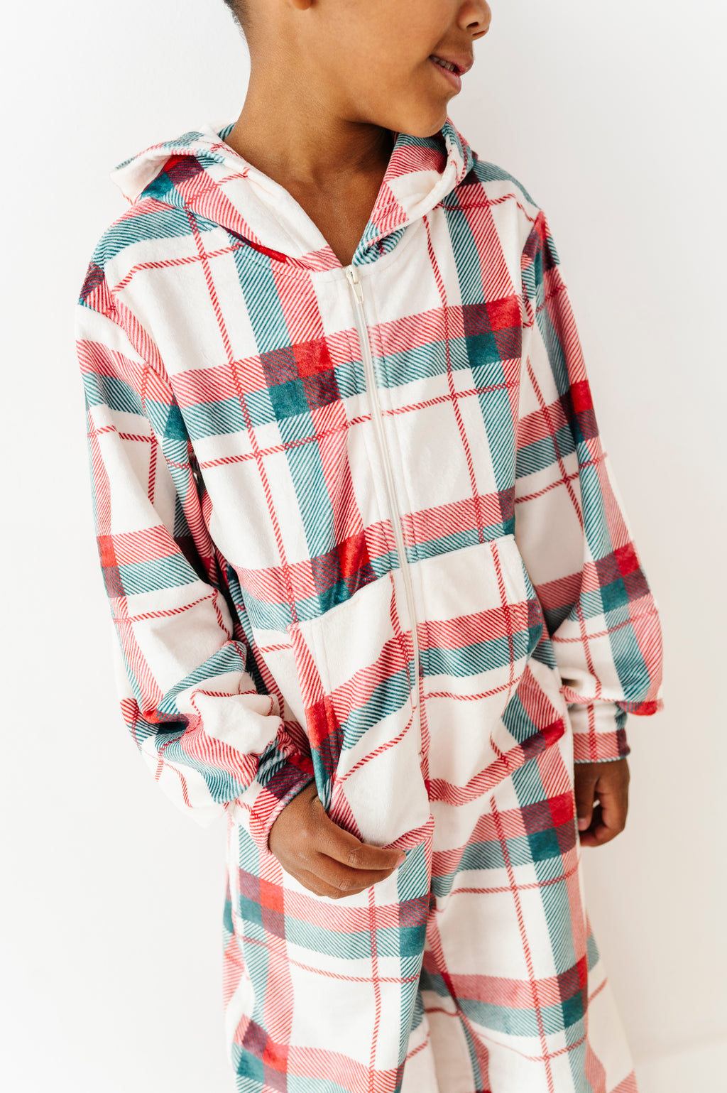 Holiday Plaid | MINKY One-Piece Zip