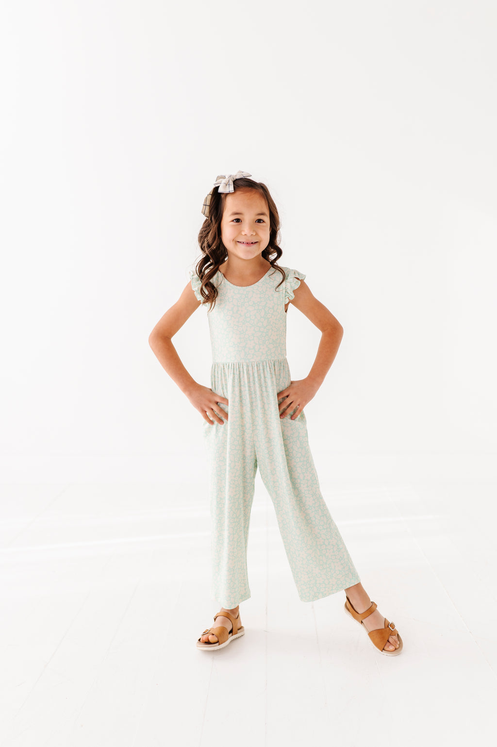 Minty FLORAL | Cropped Pant Romper