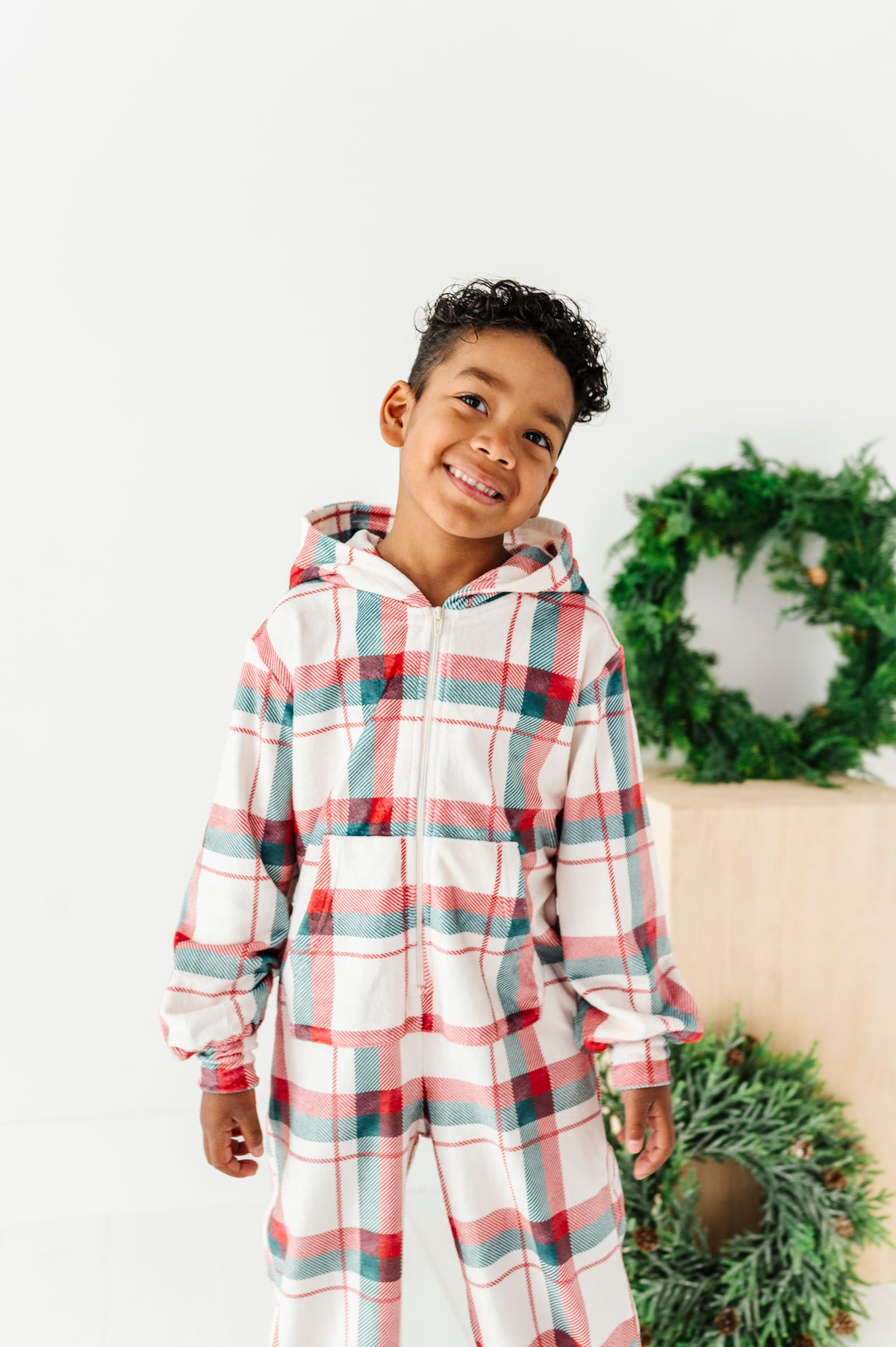 Holiday Plaid | MINKY One-Piece Zip