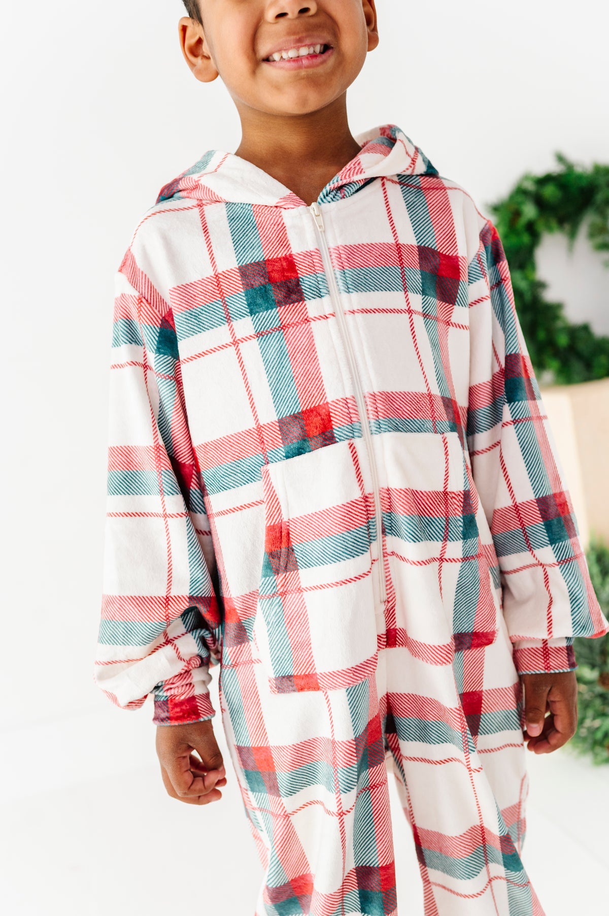 Holiday Plaid | MINKY One-Piece Zip
