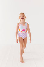 Load image into Gallery viewer, Smilies + Check: Ruffle TWO-PIECE Tankini