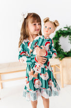 Load image into Gallery viewer, GREEN Santa Stripes | 18" DOLL DRESS