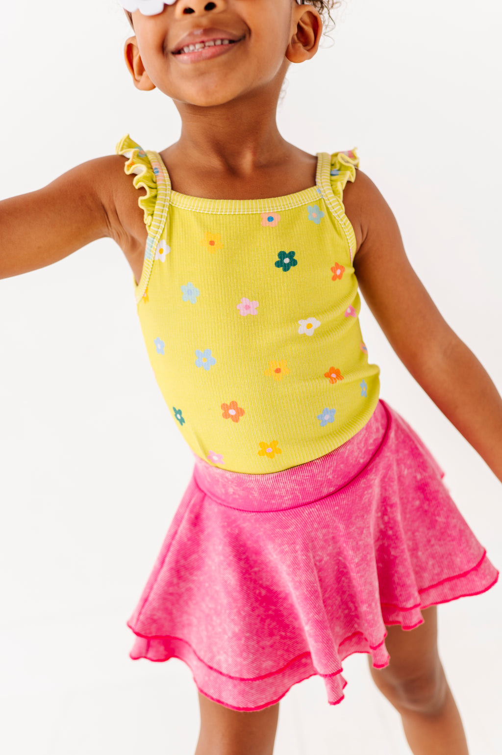Lemon-Lime Floral | Ribbed Tank
