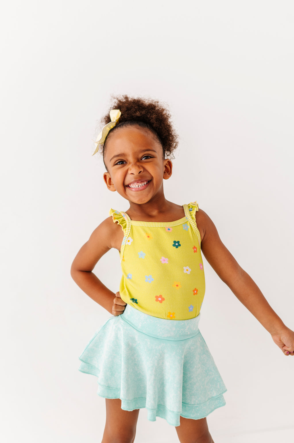 Lemon-Lime Floral | Ribbed Tank