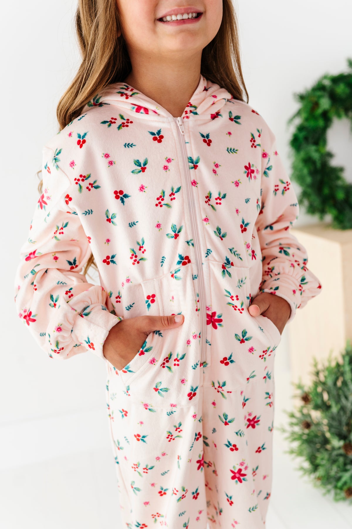 Holly Floral | MINKY One-Piece Zip