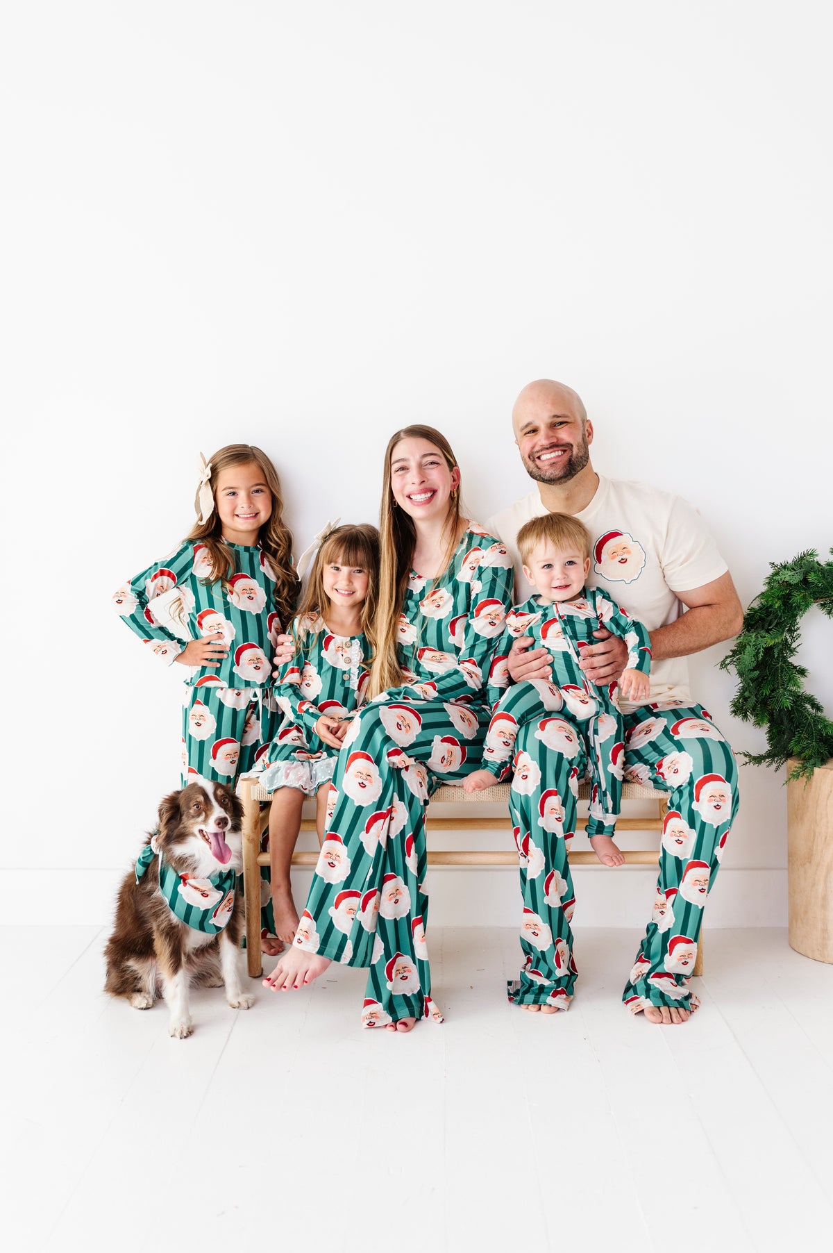 GREEN Santa Stripes | GIRLS 2-Piece SET
