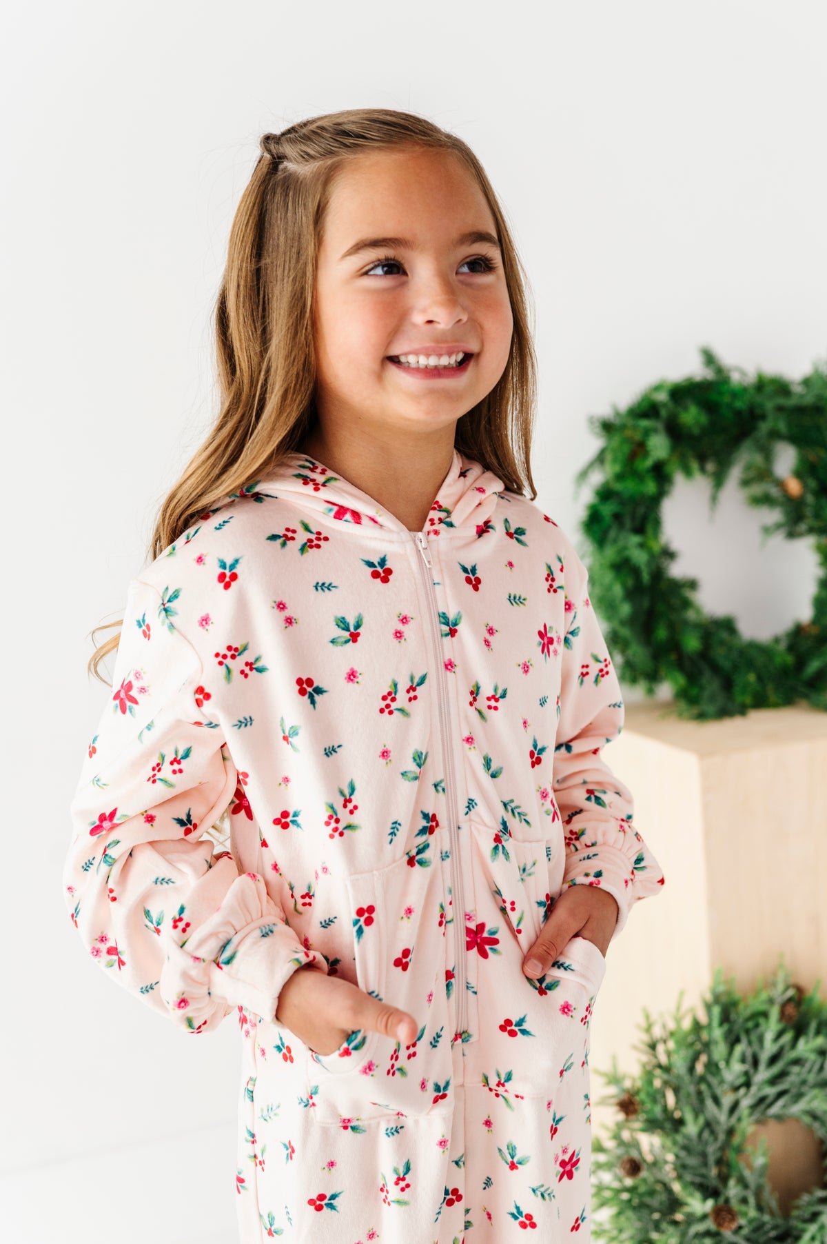 Holly Floral | MINKY One-Piece Zip