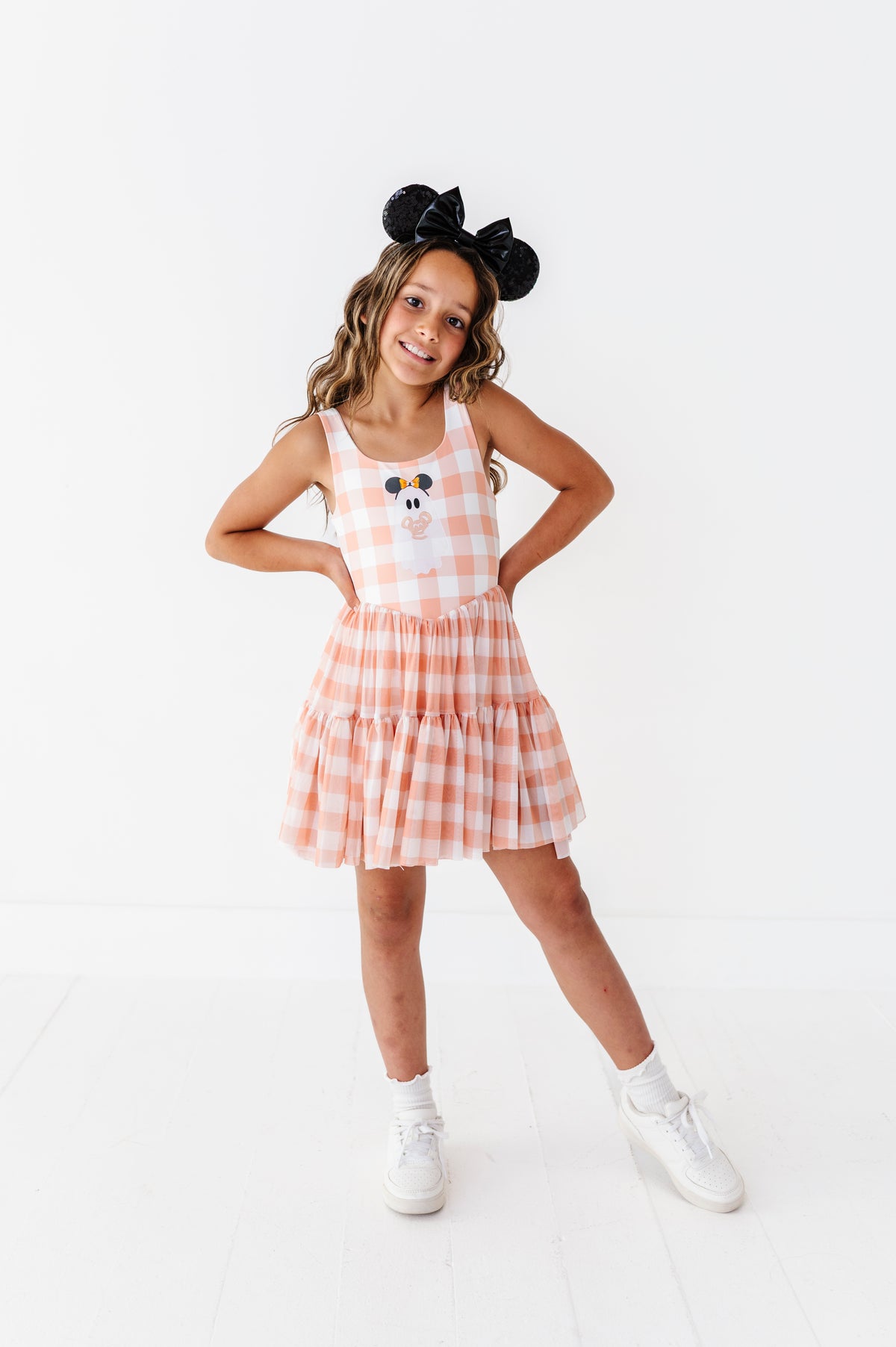 Pretzel Ghostie (PLAID) | KIDS Mesh Dress