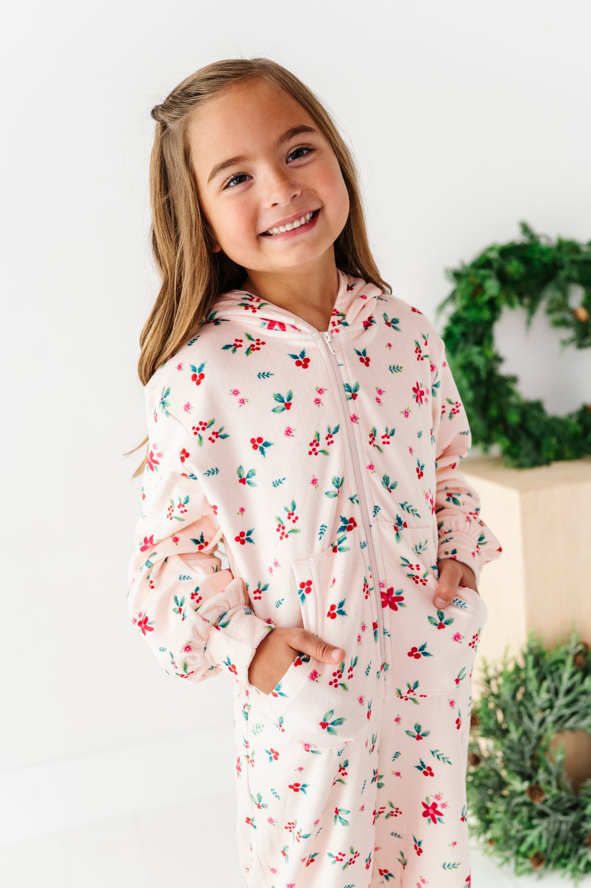 Holly Floral | MINKY One-Piece Zip
