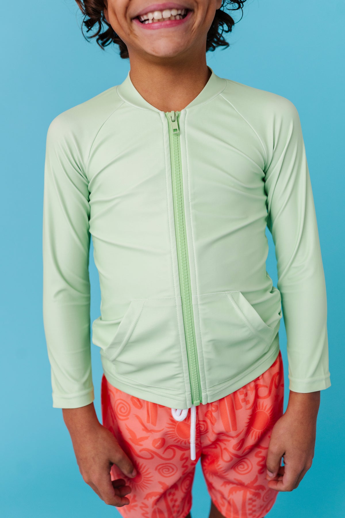 Lemon-Lime | ZIP RASH SHIRT