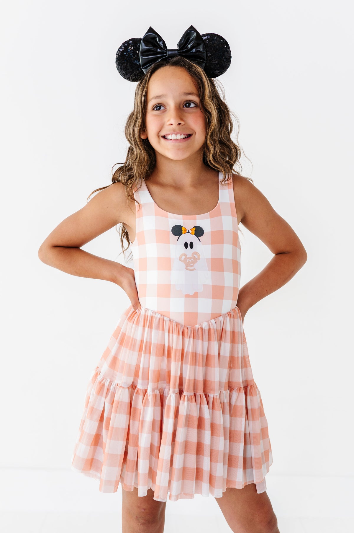 Pretzel Ghostie (PLAID) | KIDS Mesh Dress