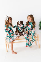 Load image into Gallery viewer, GREEN Santa Stripes | GIRLS 2-Piece SET