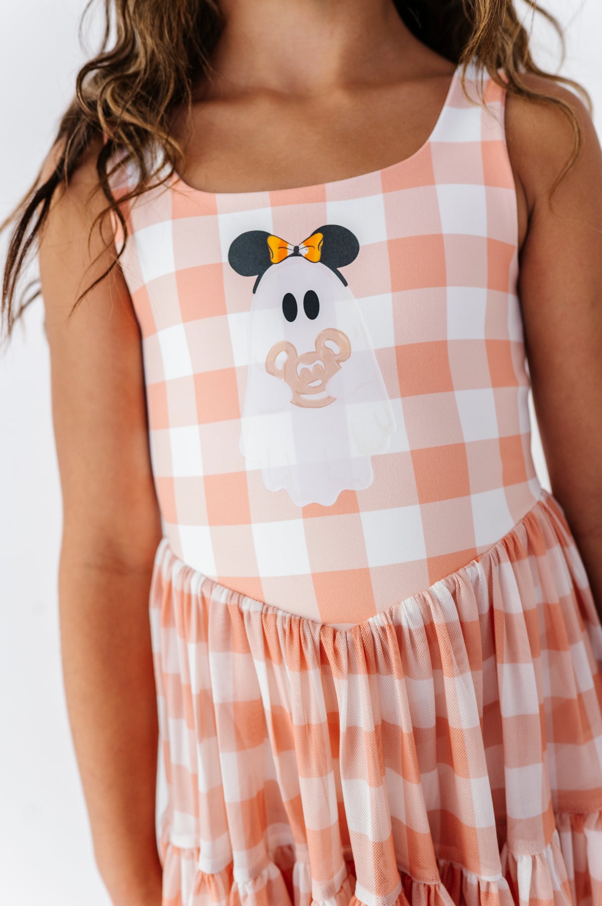 Pretzel Ghostie (PLAID) | KIDS Mesh Dress
