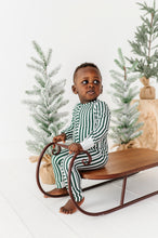 Load image into Gallery viewer, Green Stripes | ZIP ROMPER