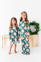 GREEN Santa Stripes | GIRLS 2-Piece SET