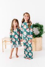 Load image into Gallery viewer, GREEN Santa Stripes | GIRLS 2-Piece SET