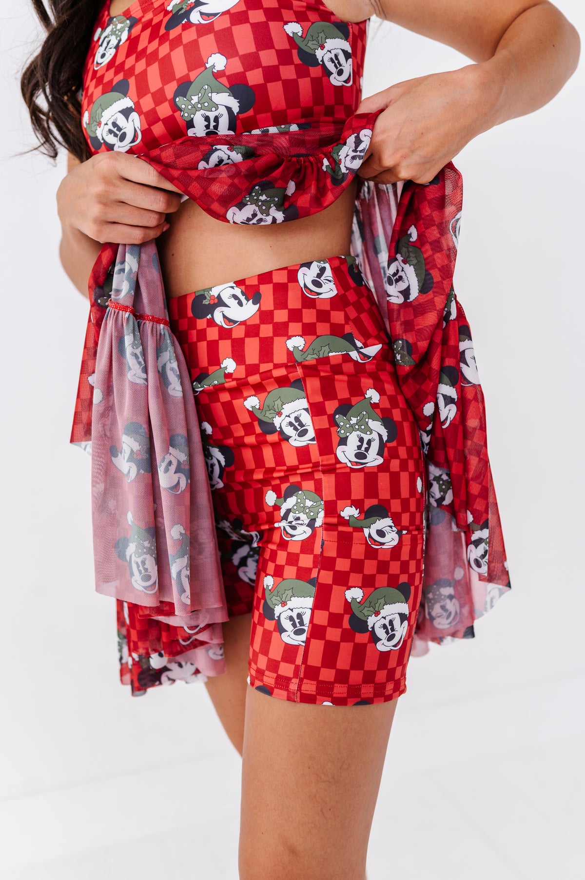 Minnie's Holly Check | ADULT Mesh Dress