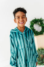 Load image into Gallery viewer, Evergreen Stripes | MINKY One-Piece Zip
