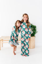 Load image into Gallery viewer, GREEN Santa Stripes | GIRLS 2-Piece SET