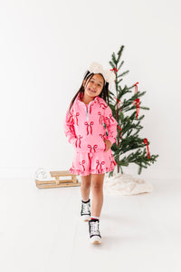 Mouse Bows PINK | (KIDS) 1/4th Zip Up