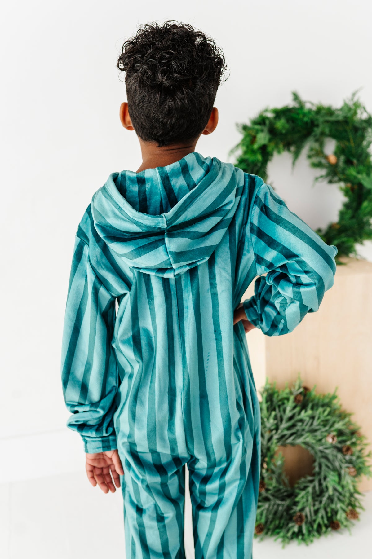 Evergreen Stripes | MINKY One-Piece Zip