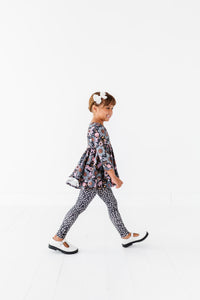 BLACK DOTTIE | Slim Ruffle Leggings (6/12 + 2T ONLY left)