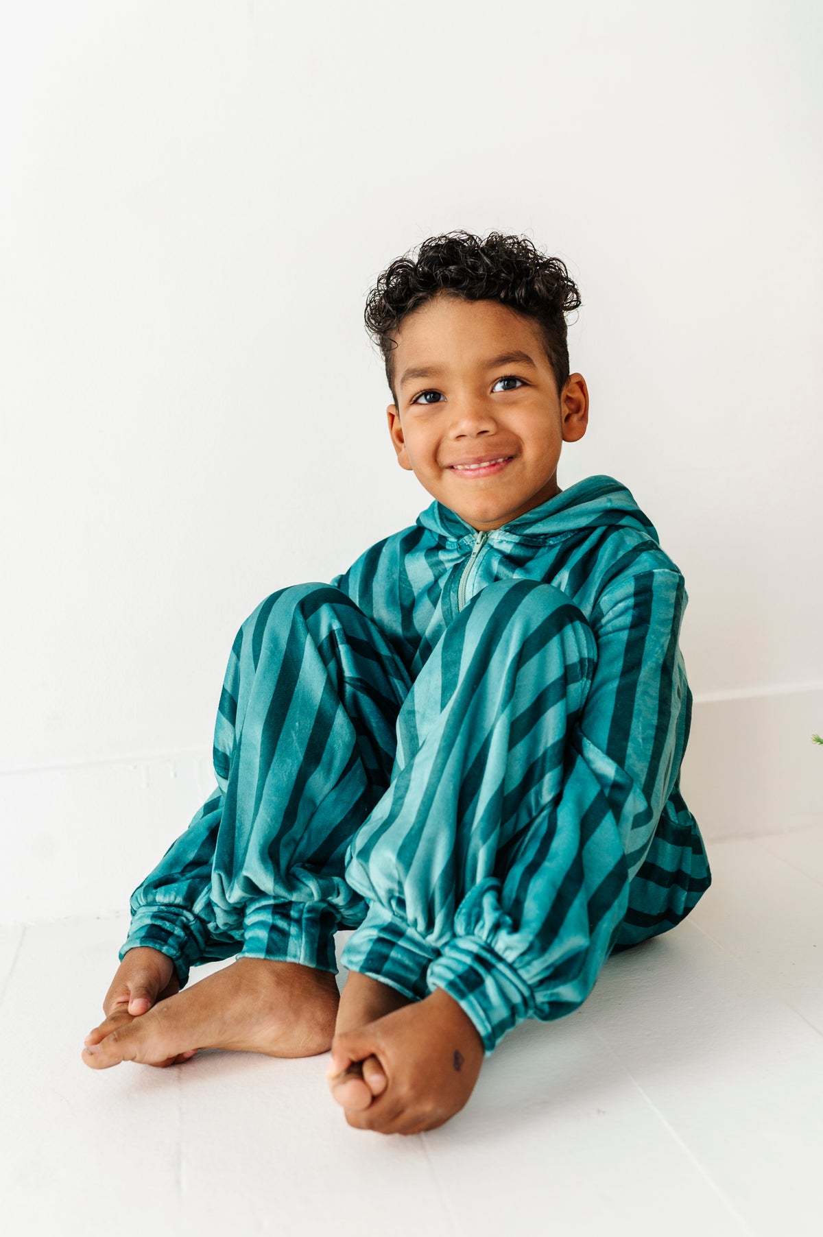 Evergreen Stripes | MINKY One-Piece Zip
