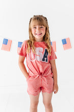 Load image into Gallery viewer, RED Patchwork USA | Tie Front Tee