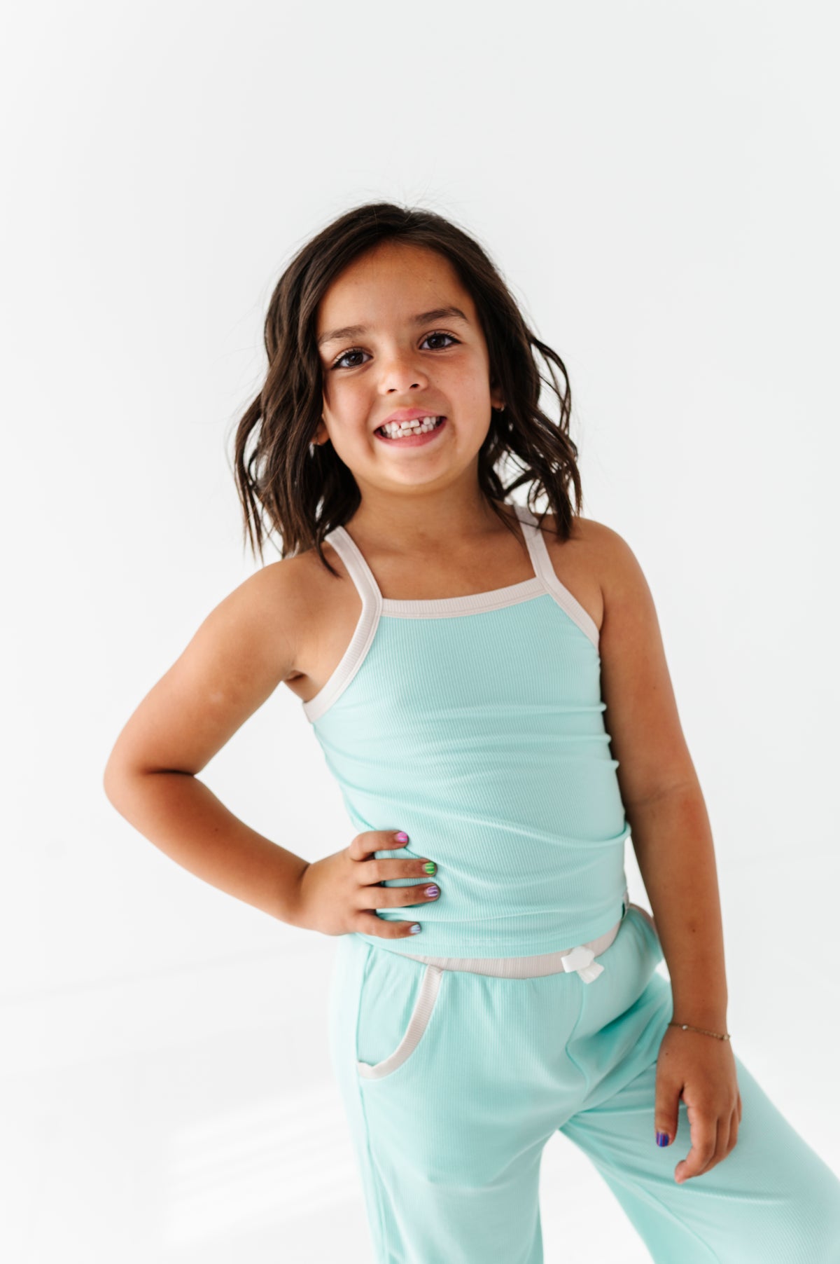 Ocean | Tank + Wide Leg RIB Set
