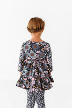 Load image into Gallery viewer, BLACK FLORAL | Double Ruffle Peplum