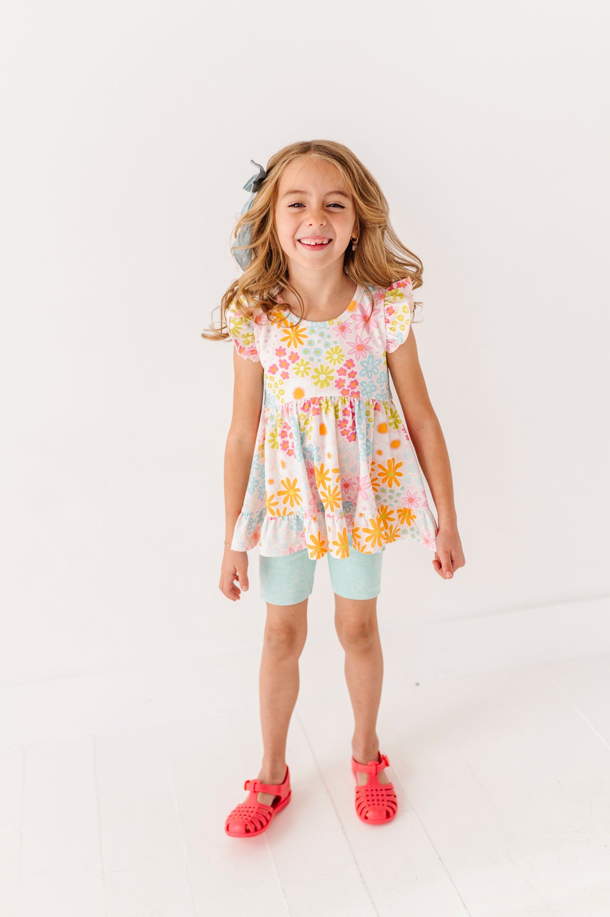 Summer Floral | Double Ruffle Peplum