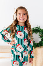 Load image into Gallery viewer, GREEN Santa Stripes | GIRLS 2-Piece SET