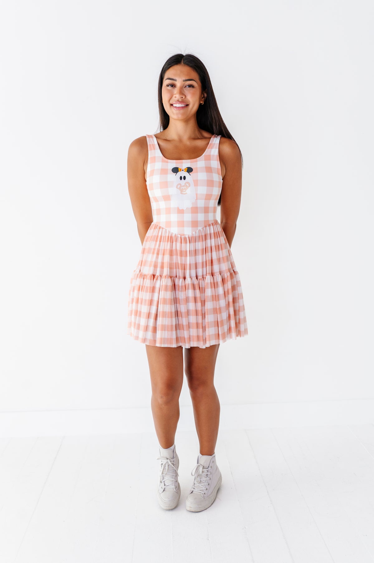 Pretzel Ghostie (PLAID) | ADULT Mesh Dress