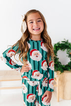 GREEN Santa Stripes | GIRLS 2-Piece SET