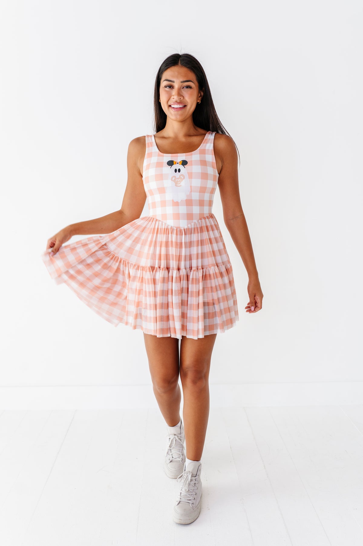 Pretzel Ghostie (PLAID) | ADULT Mesh Dress