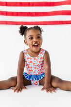 Load image into Gallery viewer, Ditsy 4th of July Floral | Skirted ONE-Piece