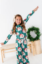 Load image into Gallery viewer, GREEN Santa Stripes | GIRLS 2-Piece SET