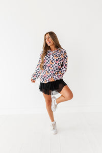 Checkered Minnie Pumpkins | (ADULT) 1/4th ZIP