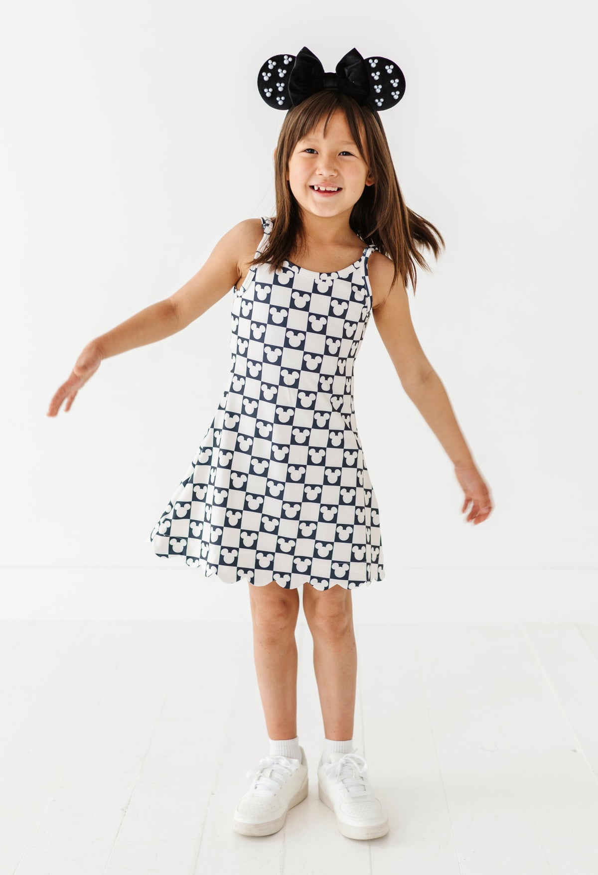 Checkered Mouse | KIDS DRESS (with shorts!)