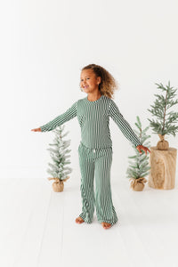 Green Stripes | GIRLS WIDE-LEG SET