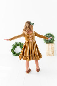 Carmel | Velvet Bow Back Dress