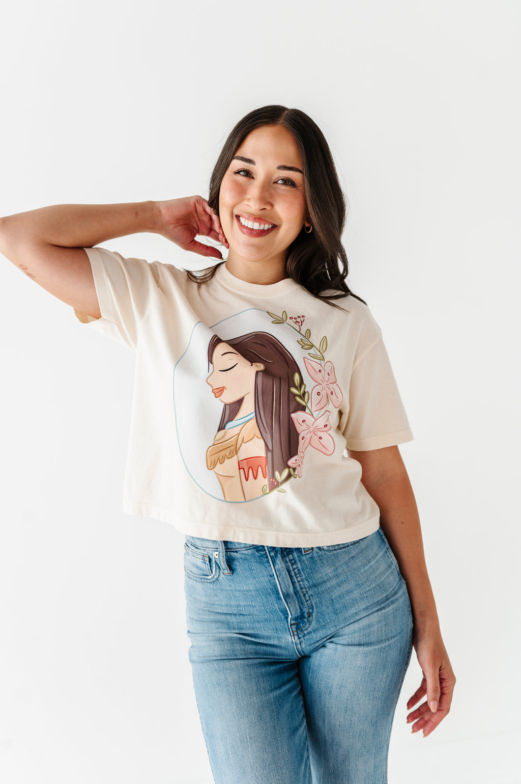 Pocahontas | ADULT tee (CROP + FULL LENGTH HERE)