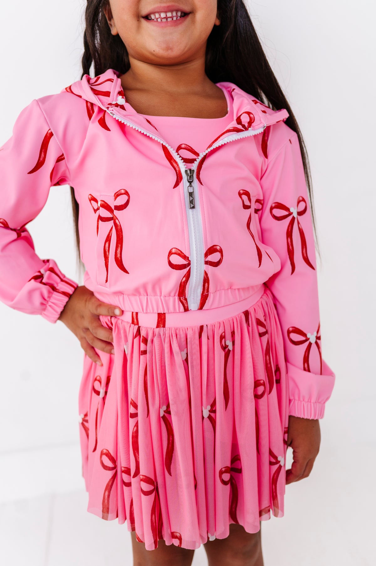 Pink Park Bows | KIDS Cropped Hoodie
